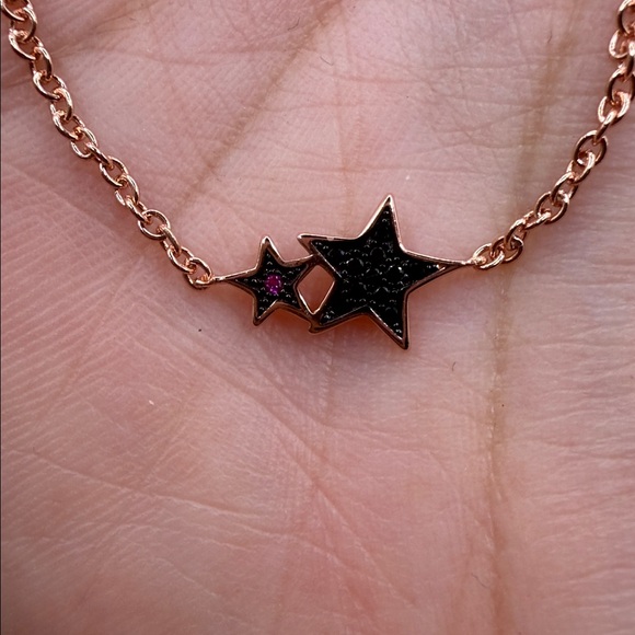 Black Star Pendant bracelet small hand gold rose 925 - Picture 4 of 5